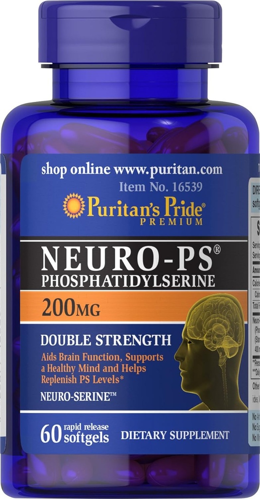 Puritans Pride Neuro- ps (phosphatidylserin), White, 60 Greve (pakke med 1)