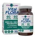 Vital Planet - Vital Flora Mænd 55 + Daily Probiotic, 60 Millioner CFU, 60 Diverse Stains, 7 Organic Prebiotics, Immunsupport, Gas Relief, Colon og fordøjelsessygdomme Probiotika til mænd 30 Kapsler