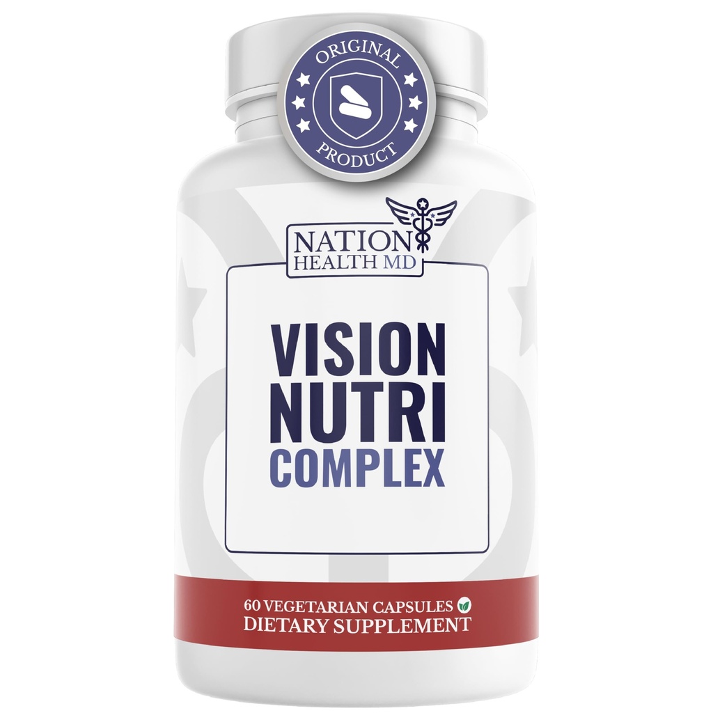 Vision Nutri Complex - Eye Vitamin med Lutein, Bilberry - Eye og Vision Sundhed for mænd og kvinder - 60 kapsler