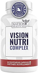 Vision Nutri Complex - Eye Vitamin med Lutein, Bilberry - Eye og Vision Sundhed for mænd og kvinder - 60 kapsler