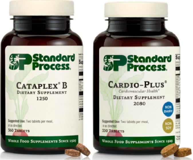 Standard Process Heart and Metabolisme Support Bundle - Cataplex B & Kardio- Plus Kosttilskud sæt - Heart Circulation & Energy Production Support Kosttilskud - Kardiovaskulær Support med vitamin B