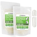 XPRS Nutra Vegan Størrelse 00 Separated Kapsler - 100 Count Clear Premium Tomme Kapsler Separeret i poser - 00 Piller Tom for DIY Supplement Fyldning