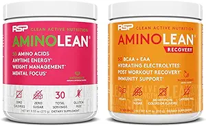 RSP NUTRITION AminoLean Pre Workout Energy (Watermelon 30 Servere) med AminoLean Inddrivelse Post Workout Boost (blod Orange 30 Servere)