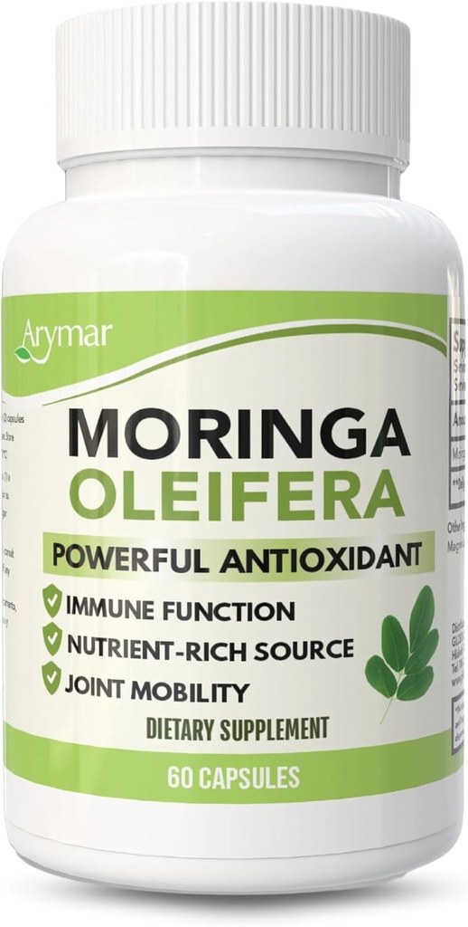 Arymar Moringa Oleifera 630mg - 60 kapsler - Antioxidant- Rich Supplement for total Wellness