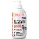 Wild Alaska Salmon Fish Oil for Dogs - 32 oz. of Fish Oil Formel - Pump Cap flaske - Indeholder Omega-3 og 6, D-vitamin, EPA, og DHA for sund hud og Coat