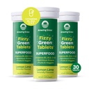 Amazing Grass Fizzy Green Tablets Superfood: Green Superfood vand smag tabletter med antioxidanter & alkaliserende grønne, Lemon Lime, 10 Greve (pakke af 3)