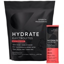 Sportsforskning Hydrate Electrolytes Powder Packets - Sugar- Free & naturligt tilsat vitaminer, mineraler og kokos vand - Understøtter hydrering - 16 Packets - Cherry Pomegranate