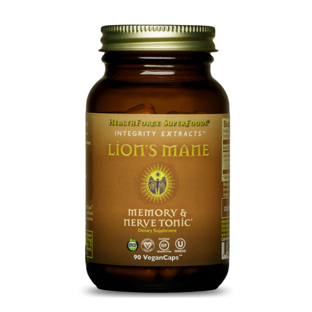 HealthForce SuperFoods Integrity udtrækker Lions Mane - Kapsler - 90 Veganske Kapsler