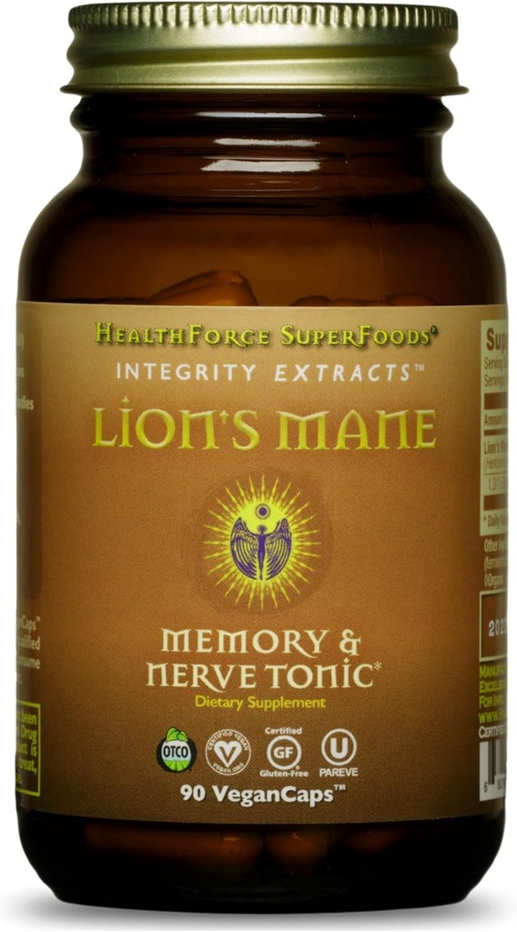 HealthForce SuperFoods Integrity udtrækker Lions Mane - Kapsler - 90 Veganske Kapsler