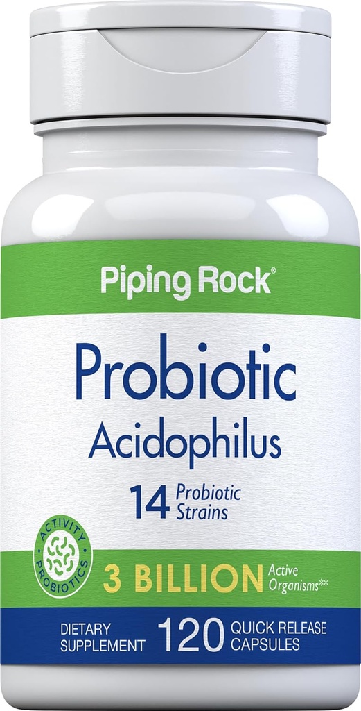 Piping Rock Probiotic Acidophilus Kapsler til kvinder og mænd
