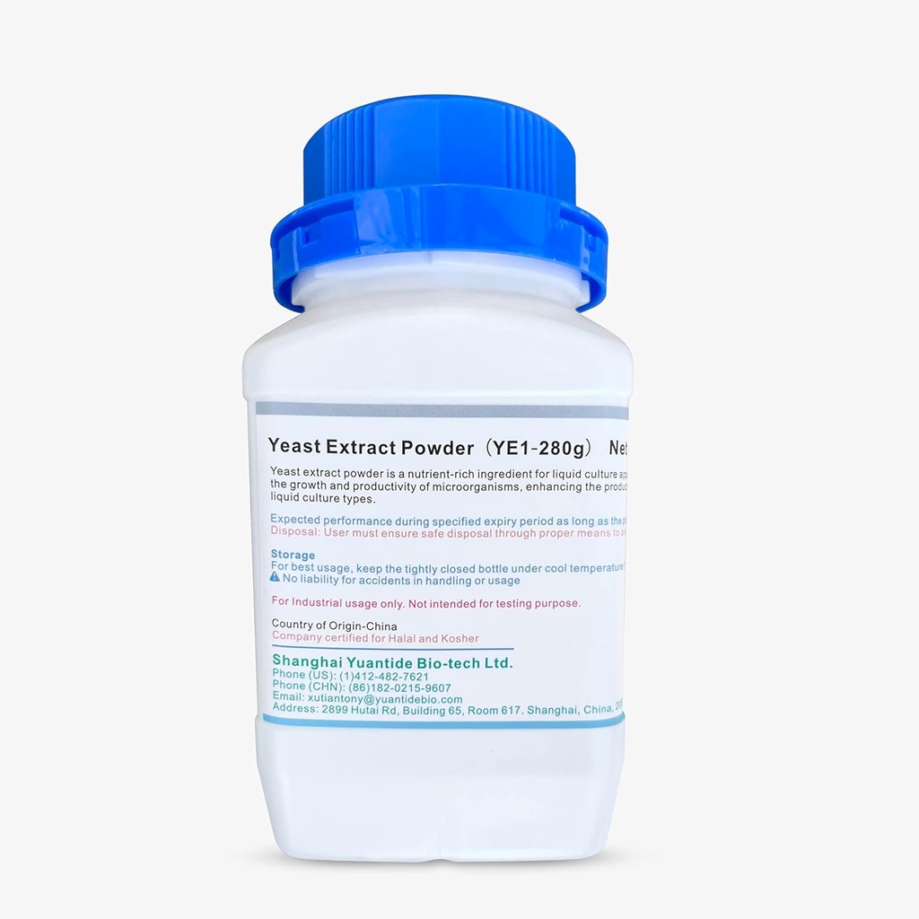 Yuantide Yeast Extract (YC01) Powder (280g) - Industrial Grade Nutrient for Mykologi og mikroorganismer