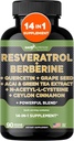 Gade Nutrition Resveratrol Berberine Quercetin Grape Seed Extract Green Tea Extract N- Acetyl Cysteine - 14 i 1 Complex supplement til kvinder og mænd med potent antioxidanter - Lavet i USA