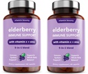 Vitamin Bounty Elderberry immunforsvar - med zink, C-vitamin & Echinacea, Avanceret 5-in-1 Blend, kraftfuld antioxidant, understøtter hele kropskvotient, non-GMO - 60 kapsler, 2 pakker