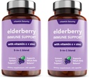 Vitamin Bounty Elderberry immunforsvar - med zink, C-vitamin & Echinacea, Avanceret 5-in-1 Blend, kraftfuld antioxidant, understøtter hele kropskvotient, non-GMO - 60 kapsler, 2 pakker
