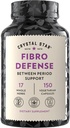 Crystal Star Fibro Defense, 150 kapsler - Bryst & Uterine sundhed mellem perioder - Natural Herbal Supplement Caps for kvinder - Vegetarisk, Ikke GMO