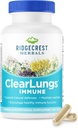 RidgeCrest Herbals ClearLungs immun, Lung Support Supplement med Mullein, Elderberry, Zink, C-vitamin, vitamin A, Olive Leaf (60 Caps, 30 Serv)