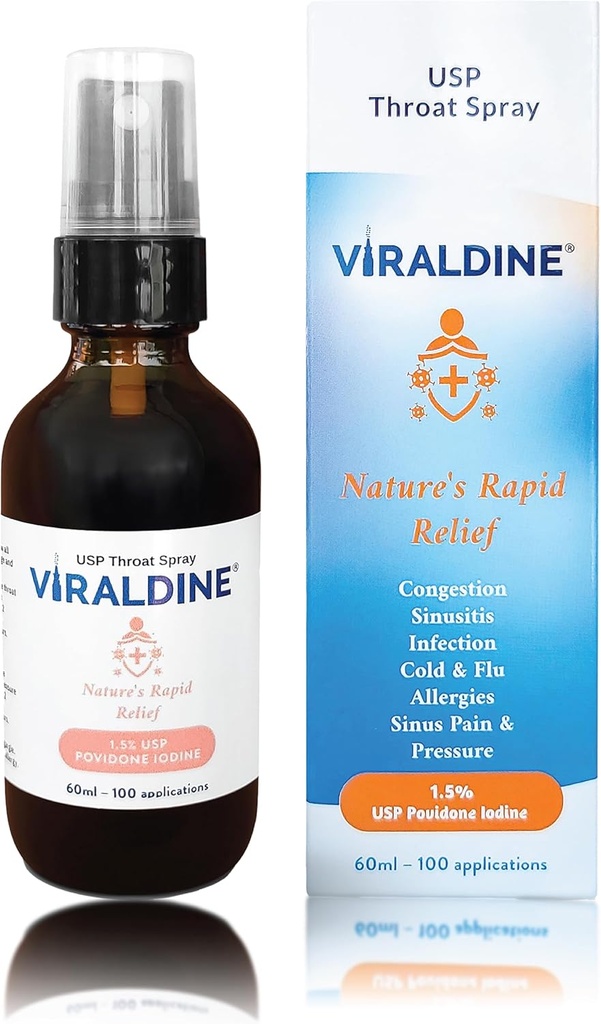 1,5% Povidon- Jod Sore Throat Spray, Microplastic-Free Flaske, FSA / HSA Egnet, 60ml