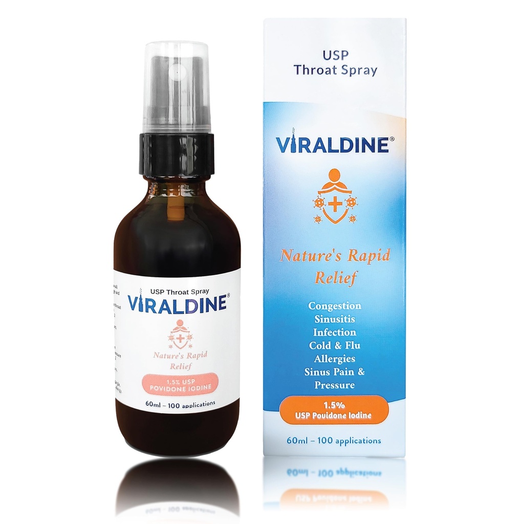1,5% Povidon- Jod Sore Throat Spray, Microplastic-Free Flaske, FSA / HSA Egnet, 60ml