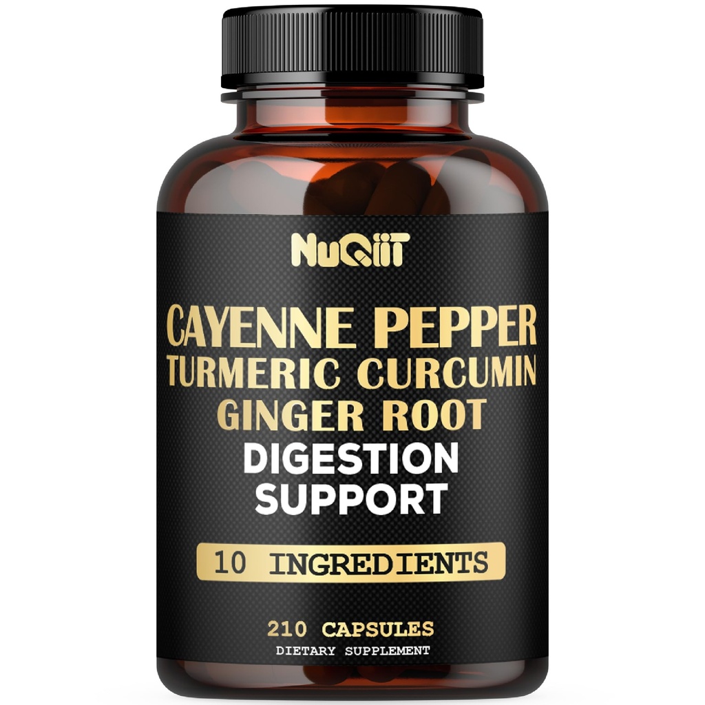 Cayenne Pepper tillæg med gurkemeje Curcumin Root, Ginger Root, Ceylon kanel Bark & mere - immunsystem, fælles sundhed & fordøjelsessygdomme support - 210 kapsler