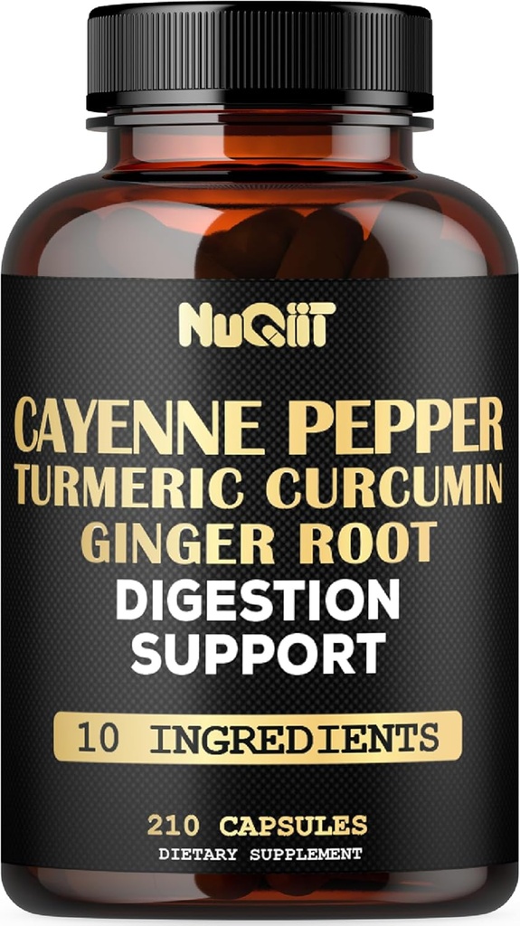 Cayenne Pepper tillæg med gurkemeje Curcumin Root, Ginger Root, Ceylon kanel Bark & mere - immunsystem, fælles sundhed & fordøjelsessygdomme support - 210 kapsler