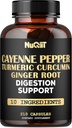 Cayenne Pepper tillæg med gurkemeje Curcumin Root, Ginger Root, Ceylon kanel Bark & mere - immunsystem, fælles sundhed & fordøjelsessygdomme support - 210 kapsler