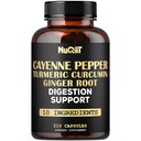 Cayenne Pepper tillæg med gurkemeje Curcumin Root, Ginger Root, Ceylon kanel Bark & mere - immunsystem, fælles sundhed & fordøjelsessygdomme support - 210 kapsler