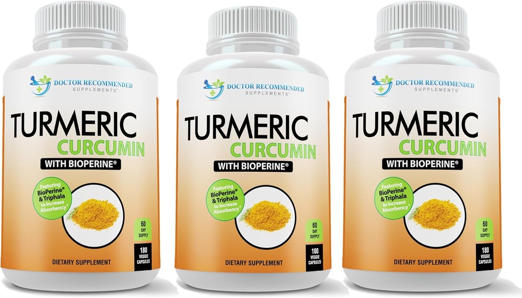 Gurkemeje supplement - 2250mg / d - Veggie Caps - 95% Curcuminoider med sort peber ekstrakt (Bioperine) - 750mg kapsler - 100% økologisk - mest kraftfulde gurkemeje (pakke med 3)