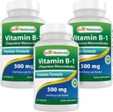 Bedste Naturals Vitamin B1 som Thiamin Mononitrate 500 mg 120 tabletter (120 Tæl (pakning med 3))
