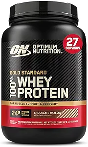 Optimum Nutrition Gold Standard 100% Whey Protein Powder, Chokolade Hasselnød, 2 Pund (Packaging May Vary)