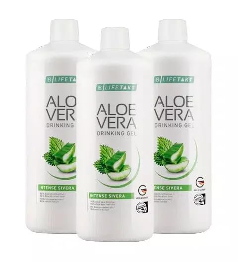 LR Lifetakt Aloe Vera Drikkende Gel Intense Sivera Health Care Kvinder Mænd drikker hver dag naturlige behandling sæt på 3-1000 ml. / 33.3 fl.oz