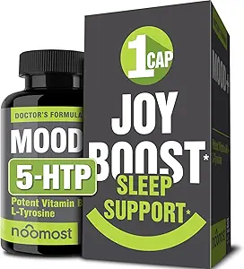 NooMood Support Supplement til Mood Boost, rolig sind & krop, Stress Response, Energy Supplement - Herbal Adaptogens: Ashwagandha, L Tyrosine, 5 HTP, Passion Flower, 30 Counts
