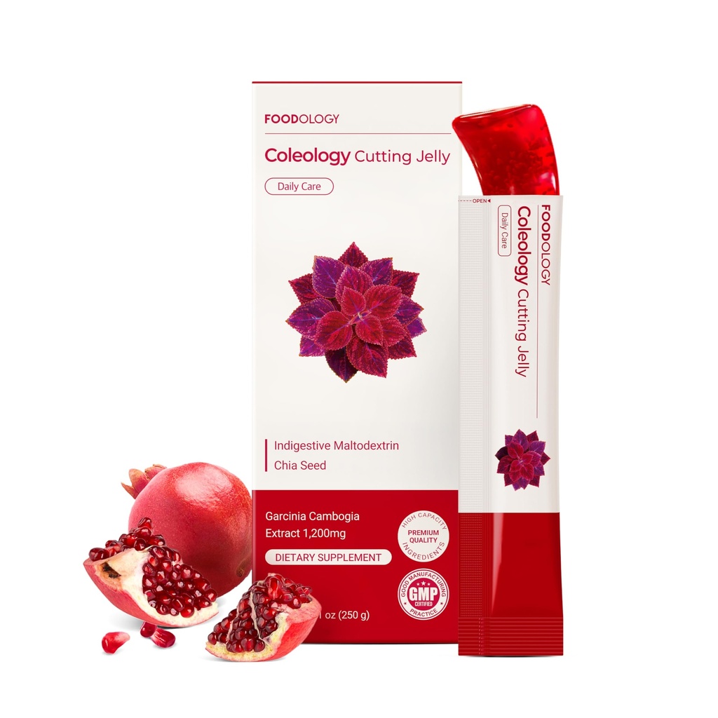 LEVNEDSMIDLER Koleologi Skæring Jelly (10 dage) - Garcinia Cambogia (HCA) Jelly Sticks. Lækker pomegranat. Chia Seeds, Collagen.