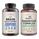 AMANDEAN Premium Brain & Magnesium Bundle: High- Absorption Magnesium L- Threonate, Glycinate & Malate, USA- Grown Organic Lions Mane 6: 1 Extract, og Alpha- GPC. Understøtter kognitiv sundhed, fokus og søvn