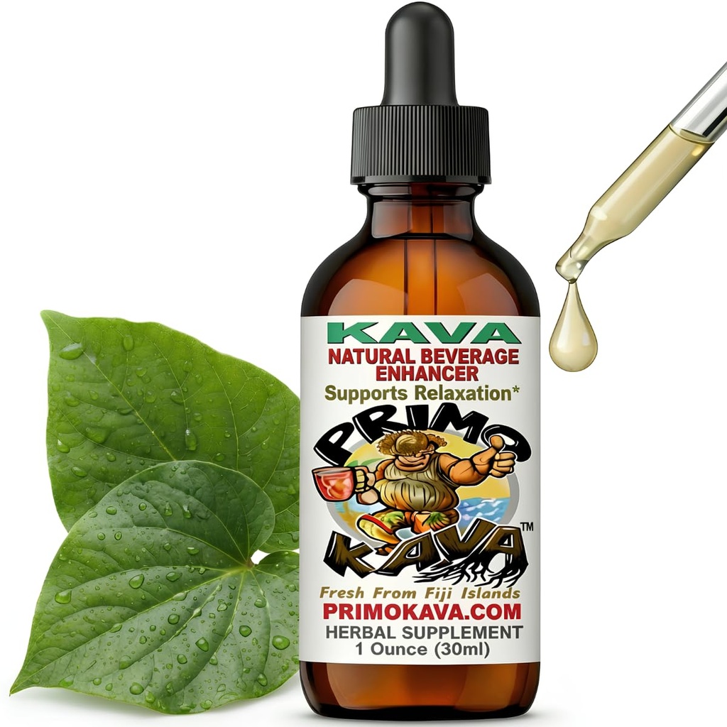 Kava Drops Mex124; Vand Opløseligt Kava Extract Mex124; Koncentreret Tincture Beverage Enhancer Mex124; Autentisk Kava Kava fra Fiji, 40mg Kavalactoner Mex124; 1oz