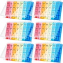 Hsei 6 Pack Weekly Pill Organizer Box 4 gange om dagen 7 Dag Vandtæt Pill sag Big Medication Box Rejser Daglig Container for Vitaminer Fish Oil Kosttilskud