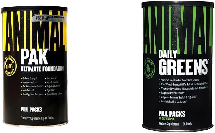 Animal Pak - Praktisk All- in- One Vitamin & Supplement Pack - Zink & Greens Pak - Chlorophyll