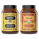 Komplette naturlige produkter Organic Papaya Enzymes 100 kapsler & fordøjelsesenzymer 100 kapsler Bundle
