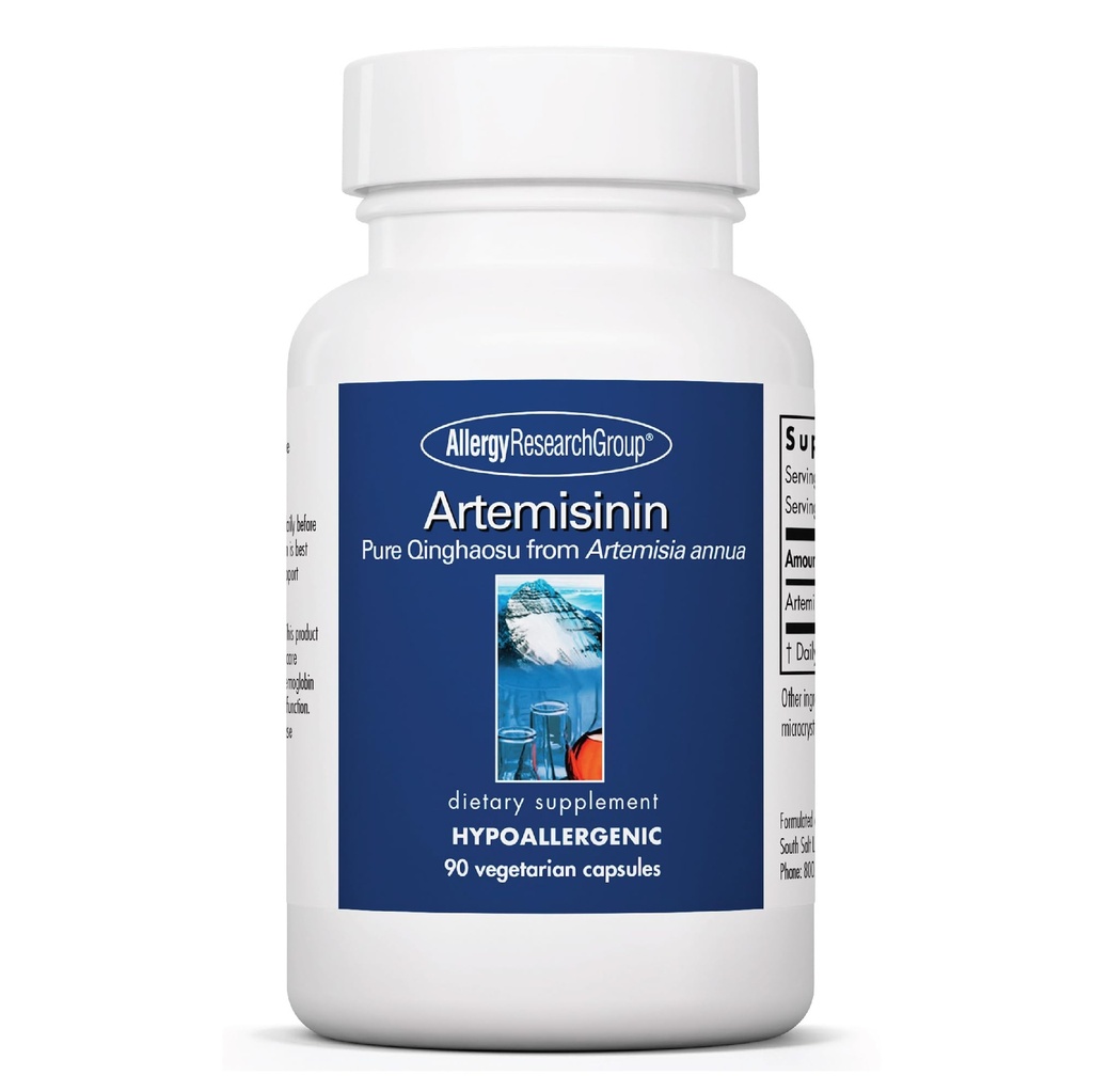 Allergy Research Group Artemisinin Supplement - Pure Sweet Wormwood Extract Artemisinin kapsler til voksne, Naturlig immunforsvar med 200 mg, fordøjelsestilskud - 90 Vegetariske kapsler