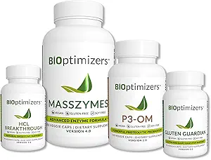 BiOptimizer - essentielle fordøjelsesenzymer Bundle - P3-OM - Gluten Guardian - MassZymes - HCL Breakthrough - Doctor- Formuleret (550 kapsler)