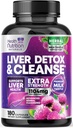 Detox & Repair Formel - Avanceret leverstøtte supplement med Silymarin Milk Thistle, Mælkebøtte Root, Artichoke Extract, Gurkemeje, Cholin, & Beetroot - 180 Veggie kapsler