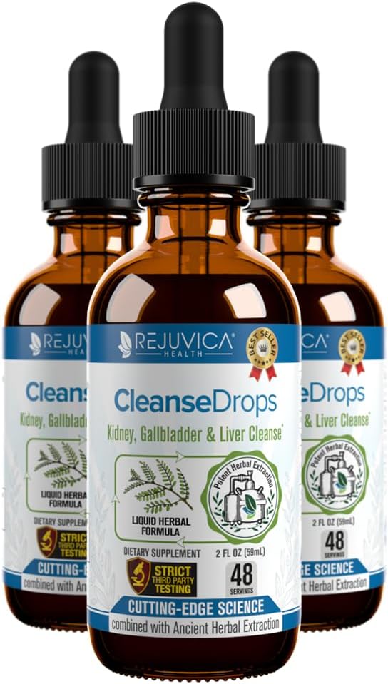 Cleanse Drops - Avanceret Nyre & Gallblære Cleanse Support - Flydende levering til bedre Absorption - Chanca Piedra Brugt i Amazonsk Regnskov