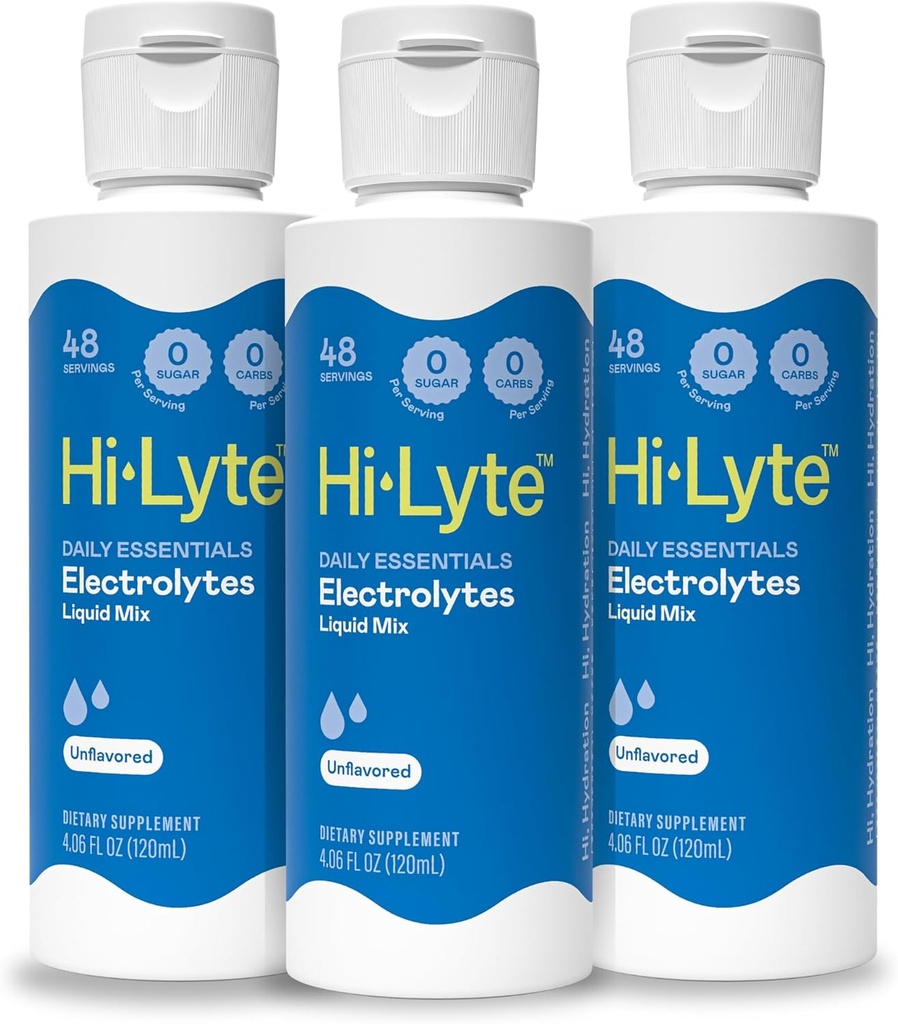 Hi- Lyte Daily Essentials Electrolytes Liquid Mix Unflavored, 144 Serveringer