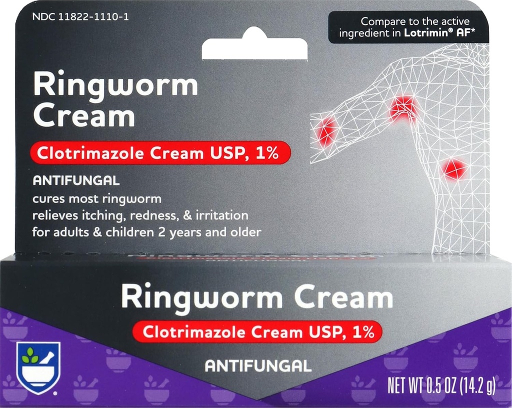 Rite Aid Antifungal Ringorm Clotrimazol Cream, 0,5 oz (15 g) Note 124; Antifungal Cream