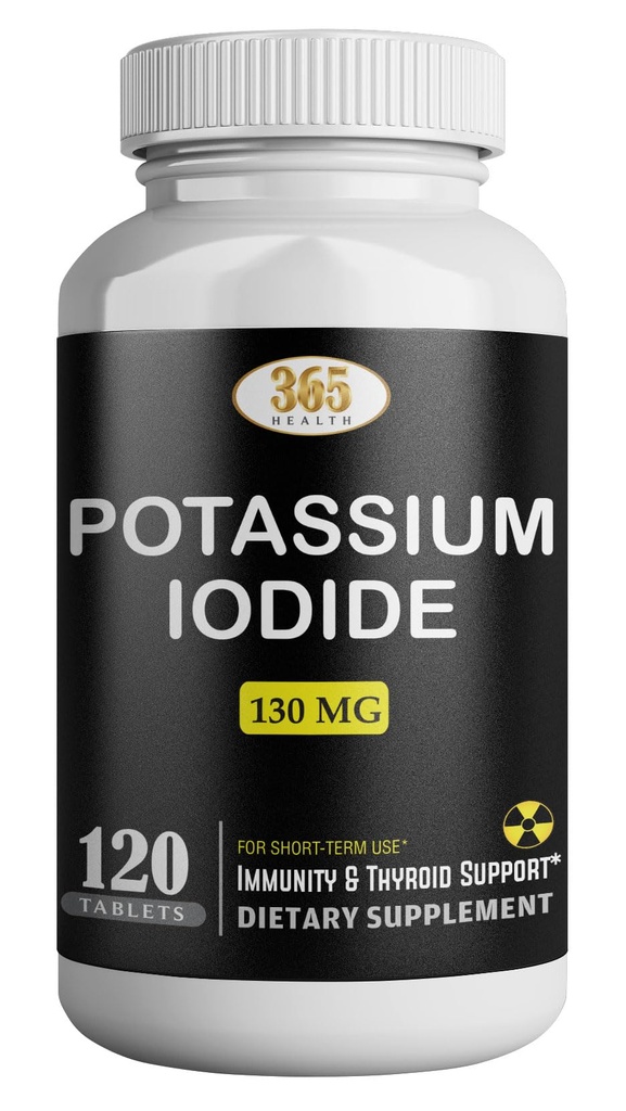 Kalium Iodide130 mg - KI Tablet- Potassium130 mg - USA Lavet Kalium Jod Pills YODO Naciente, Yoduro de potasio - 120 tabletter