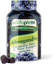 Ashwagandha Gummies, High Potency Ashwagandha Root Extract med Magnesium Glycinate, Melatonin, B6, Valerian Root, GABA, Passion blomst til mænd og kvinder. 60 Grev 30 portioner af myVidaPure