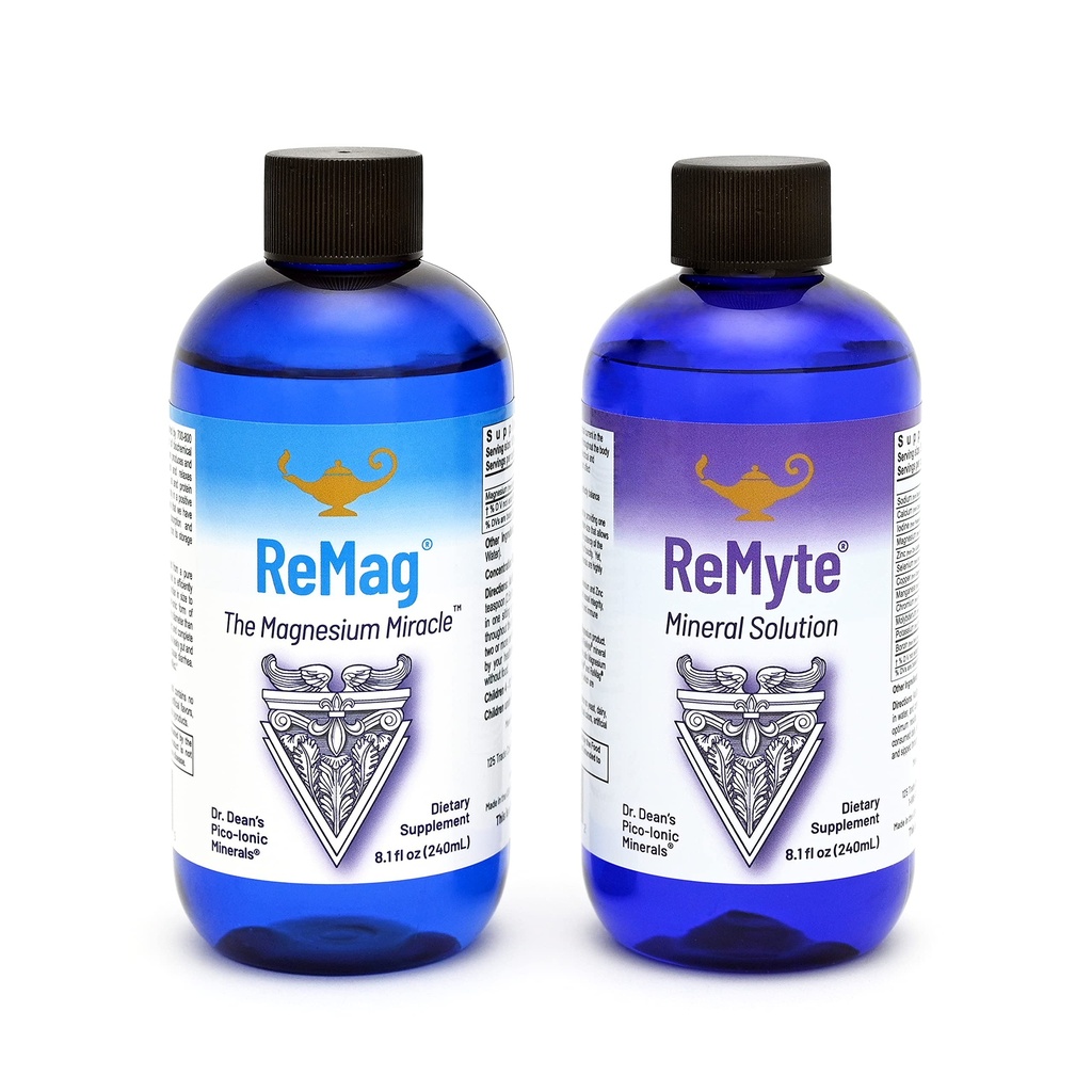 RnA ReSet ReMag & ReMyte - Flydende Magnesium og Multi- Mineral Supplement Bundle, 8.1 Fl Oz Hver (2- Pack)