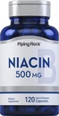 Piping Rock Niacin 500 mg Flush • 124; 120 Kapsler • 124; Non- GMO og Gluten Free Supplement