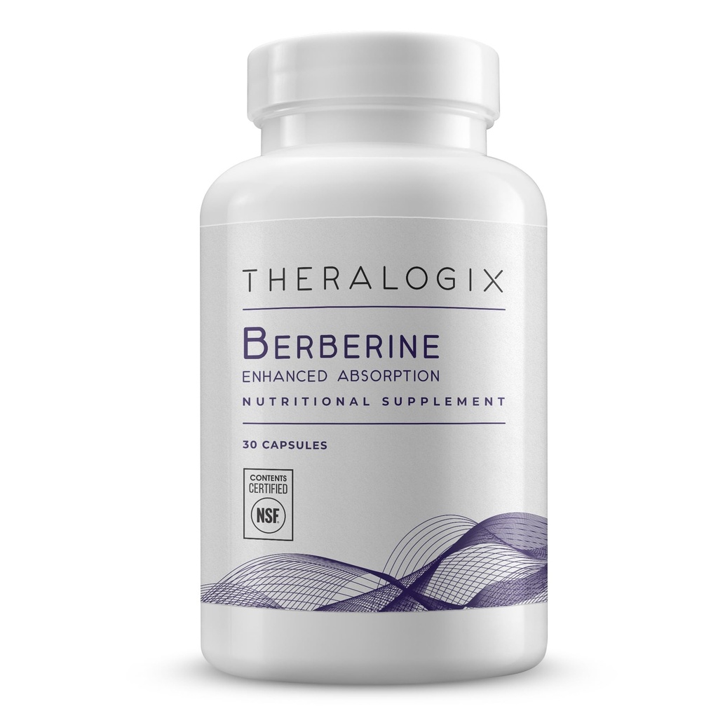 Theralogix Berberine Enhanced Absorption - 30- Day Supply - Made with Berberine Phytosome to Help Support Sund Metabolisme & Hormone Balance * - NSF Certified - 30 Kapsler