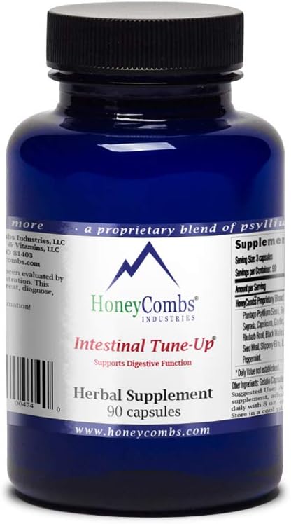 HoneyCombs Intestinal Tune- Up - Urteafvænning og naturlig Obstipation Relief - Voksne Urtetaxativer, Obstipation Relief, Intestinal Cleanse & Colon Cleanser, 90 Kapsler
