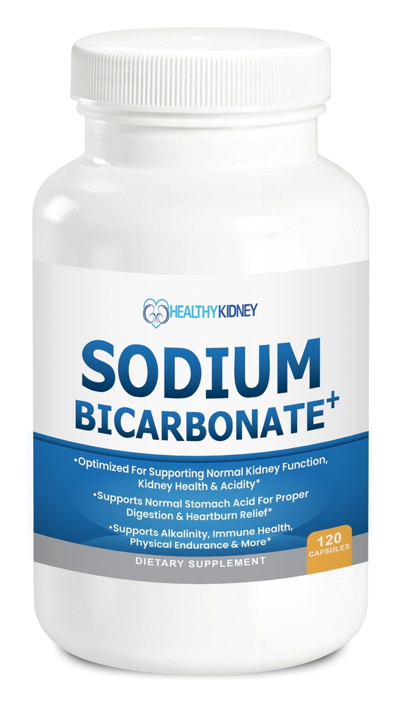Økologisk natrium Bicarbonat Alkaline 650 mg kapsler - Forbedret Nyrestøtte, Mavesyre Neutralizer med alkaliserende superfødevarer, immun- og sportspræstationshjælp, Fastvirkende Antacida - 120 Caps